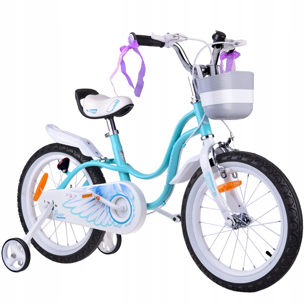 RoyalBaby Rower dziecięcy 16" Little Swan Koszyk kółka boczne RB16-18