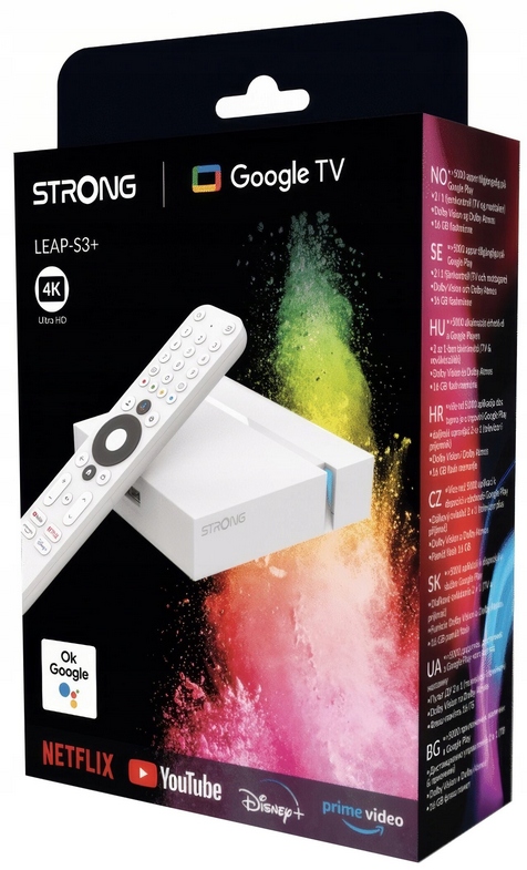 GOOGLE TV BOX 4K UHD STRONG LEAP-S3+ ANDROID CHROMECAST Model LEAP-S3+