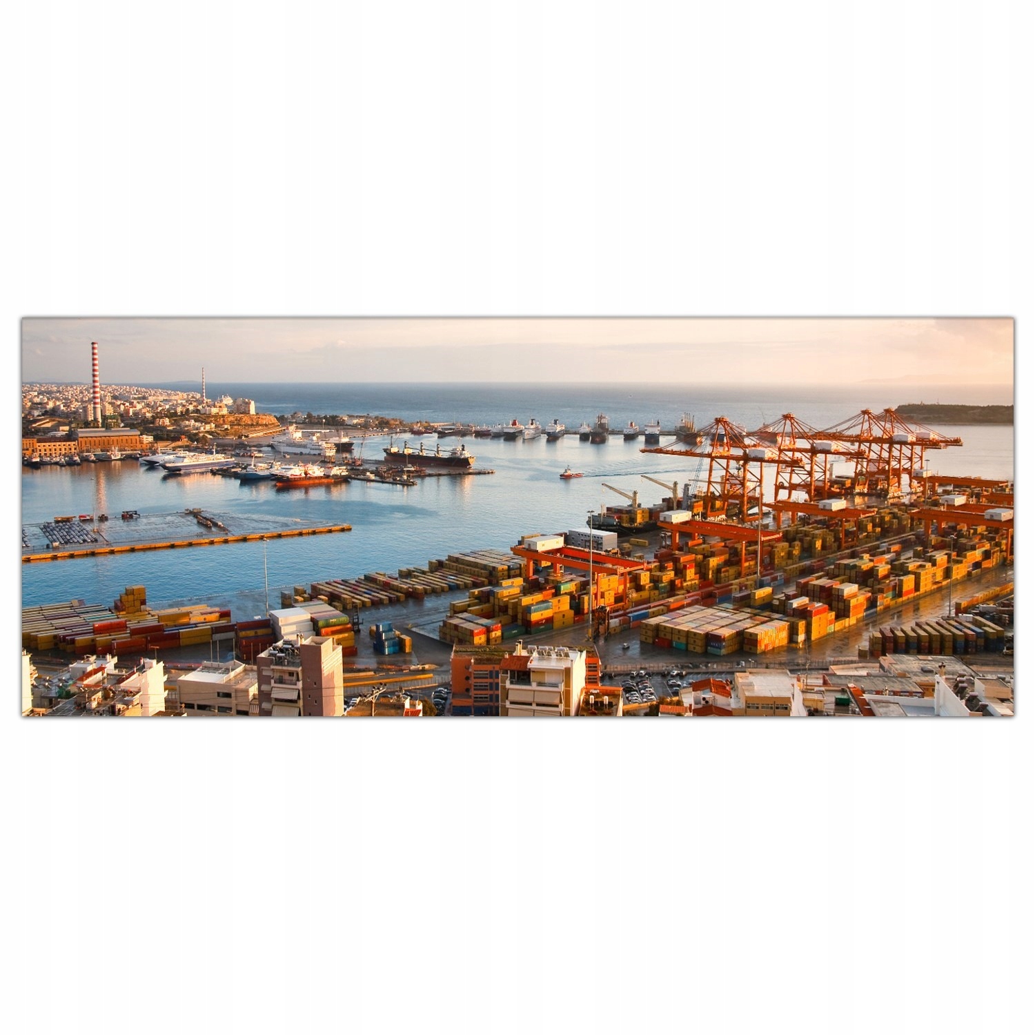 Přístav Athény Kontejnery 125x50 Tvrzené sklo panel