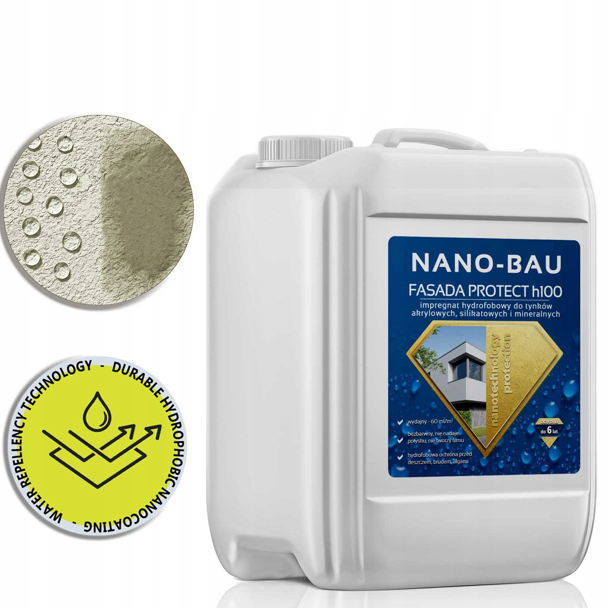 Nano-bau Fasada Protect H100 impregnace na omítky, ochrana před vlhkostí 10L