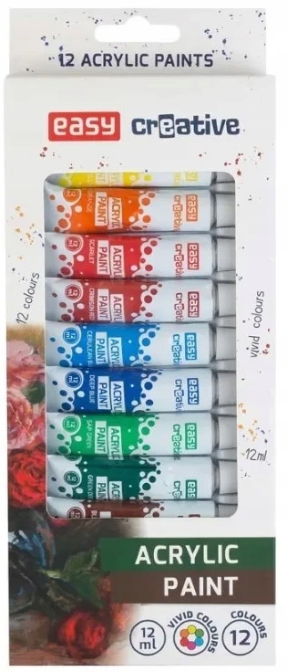 FARBY AKRYLOWE EASY CREATIVE 12 ml 12 sztuk Kod producenta Easy