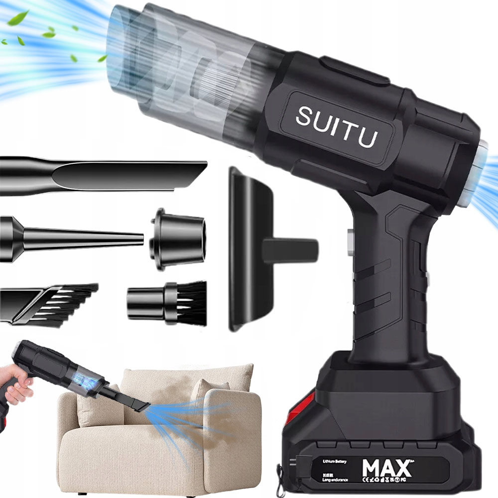 Odkurzacz Ręczny Bezprzewodowy Akumulatorowy Samochodowy Czyści 2 Aku