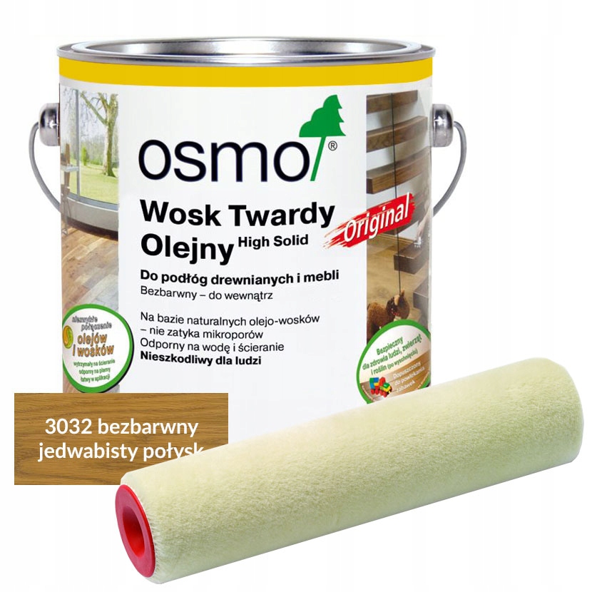 Osmo 3032 2,5L jewabisty połysk olej z wałkiem