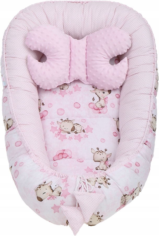 KOKON NIEMOWLĘCY GNIAZDO KOJEC MINKY ZESTAW XXL BABYMAM 7 EL. Płeć dziewczynki