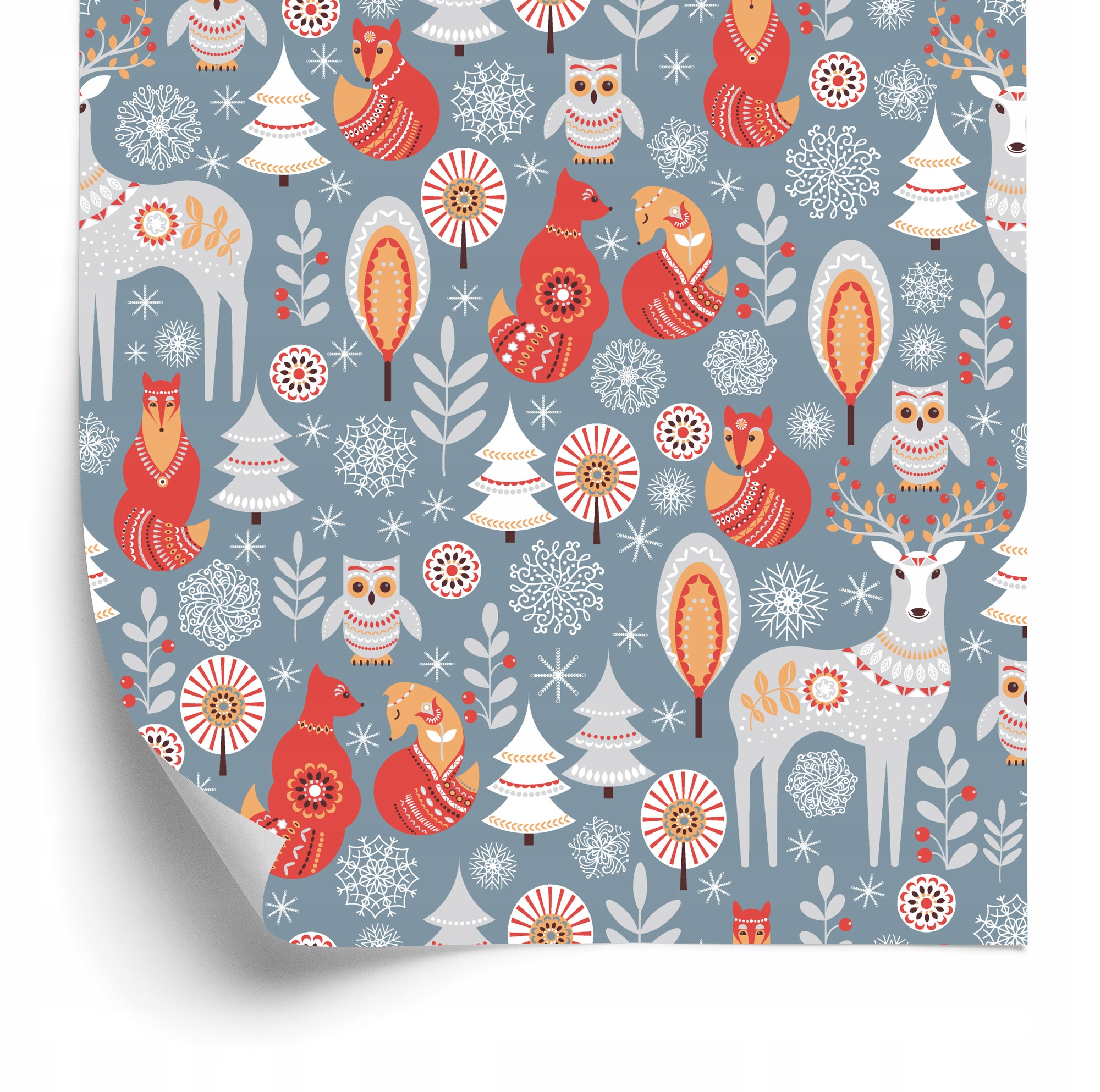 Tapeta Zimní les a zvířata 50x1000 cm