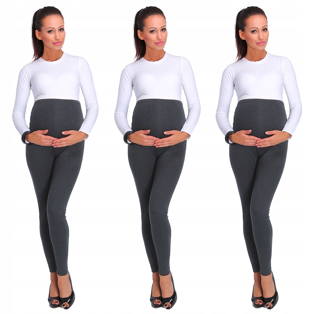 3-BALENÍ Těhotenské Zimní Teplé Legíny S Panelem PREG28