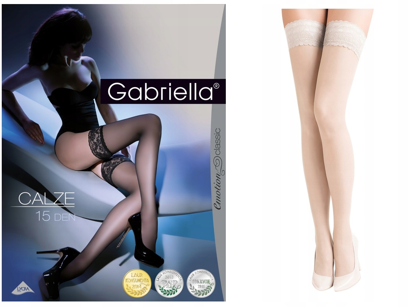 

Gabriella pończochy koronka Calze 15den 3/4 Bianco