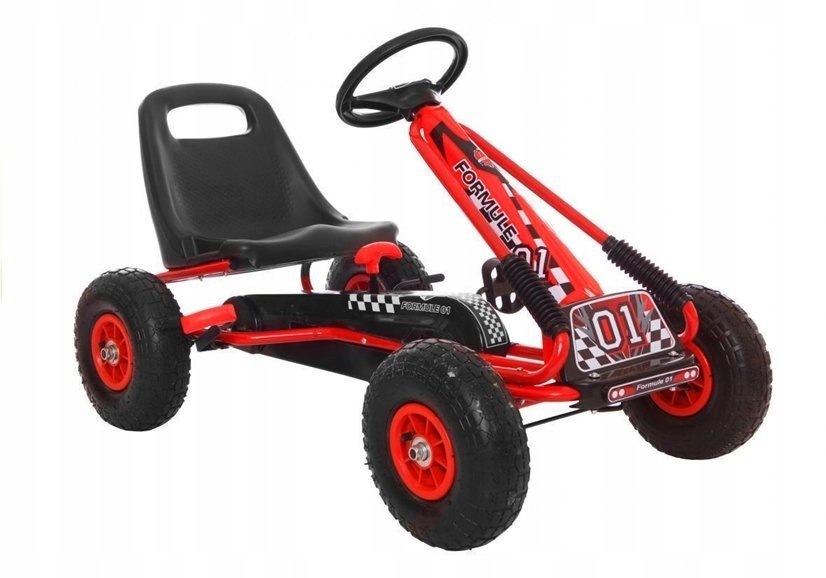 Gokart Czerwony A-15 Pompowane Koła Lean Cars
