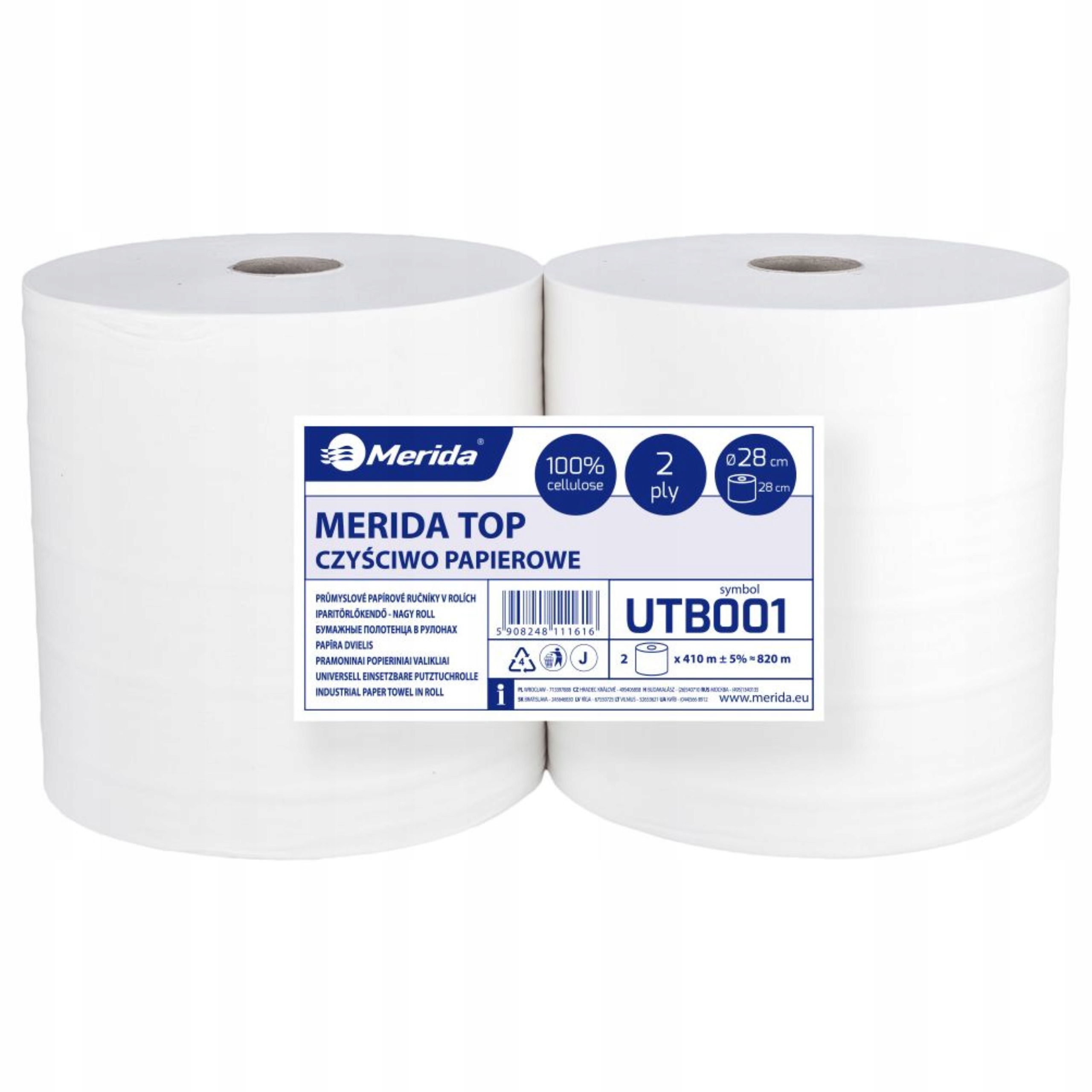 Czyściwo papierowe 410 m 2W Merida UTB001 2 rolki