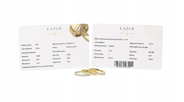 ZŁOTE ZDOBIONE OBRĄCZKI KLASYCZNE PR.0,333 5 MM Rozmiar/Średnica wew. (mm) na wymiar