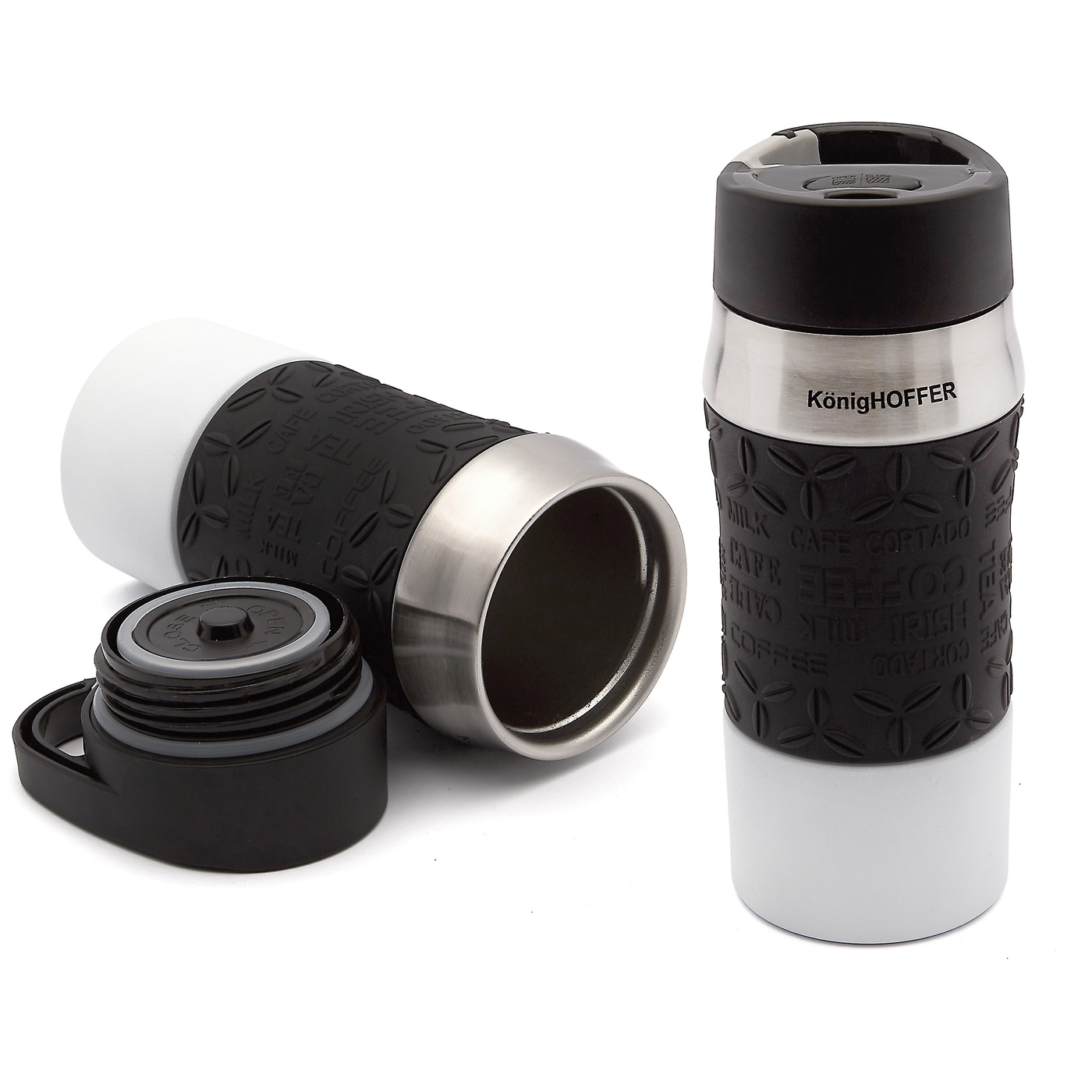 Czarny KUBEK TERMCZNY ANTYPOŚLIZGOWY Hunter 400 ml