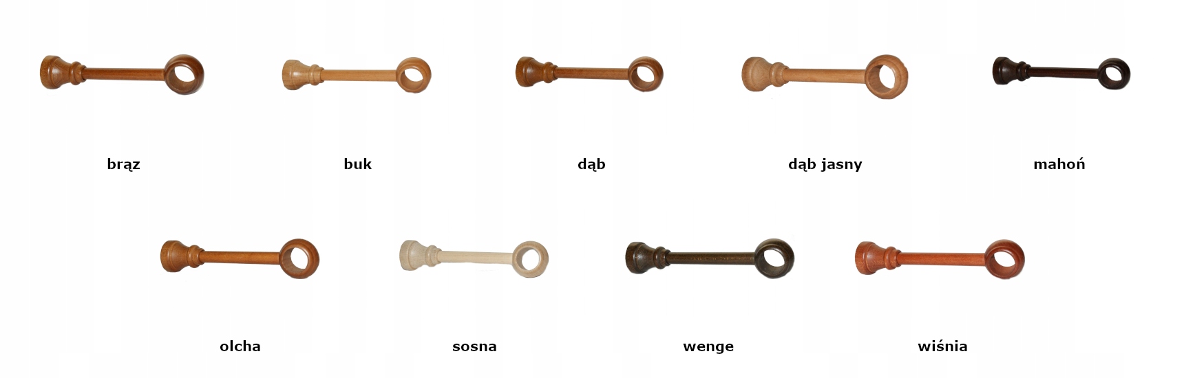 WSPORNIK KARNISZA DREWNIANY 28mm olcha pojedynczy Kolor inny kolor