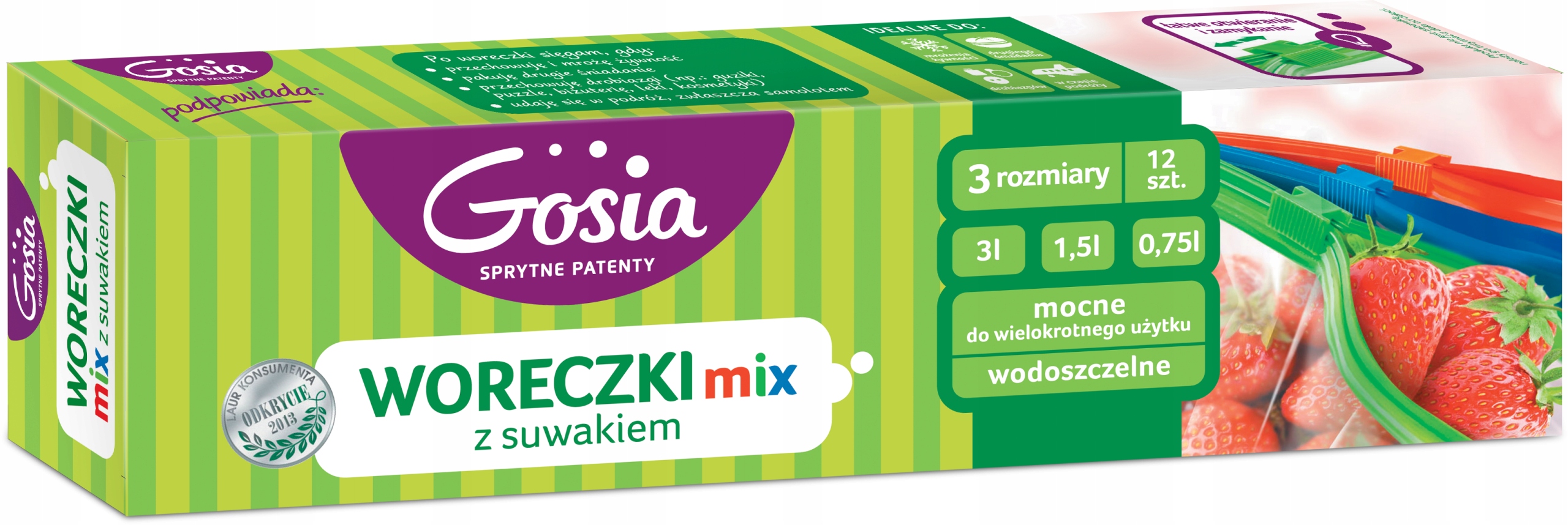 

Gosia Woreczki z suwakiem MIX 12 szt
