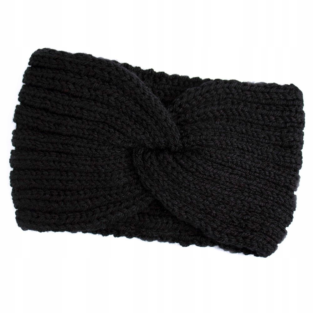 

Opaska Do Włosów zimowa Turban czarna Węzeł