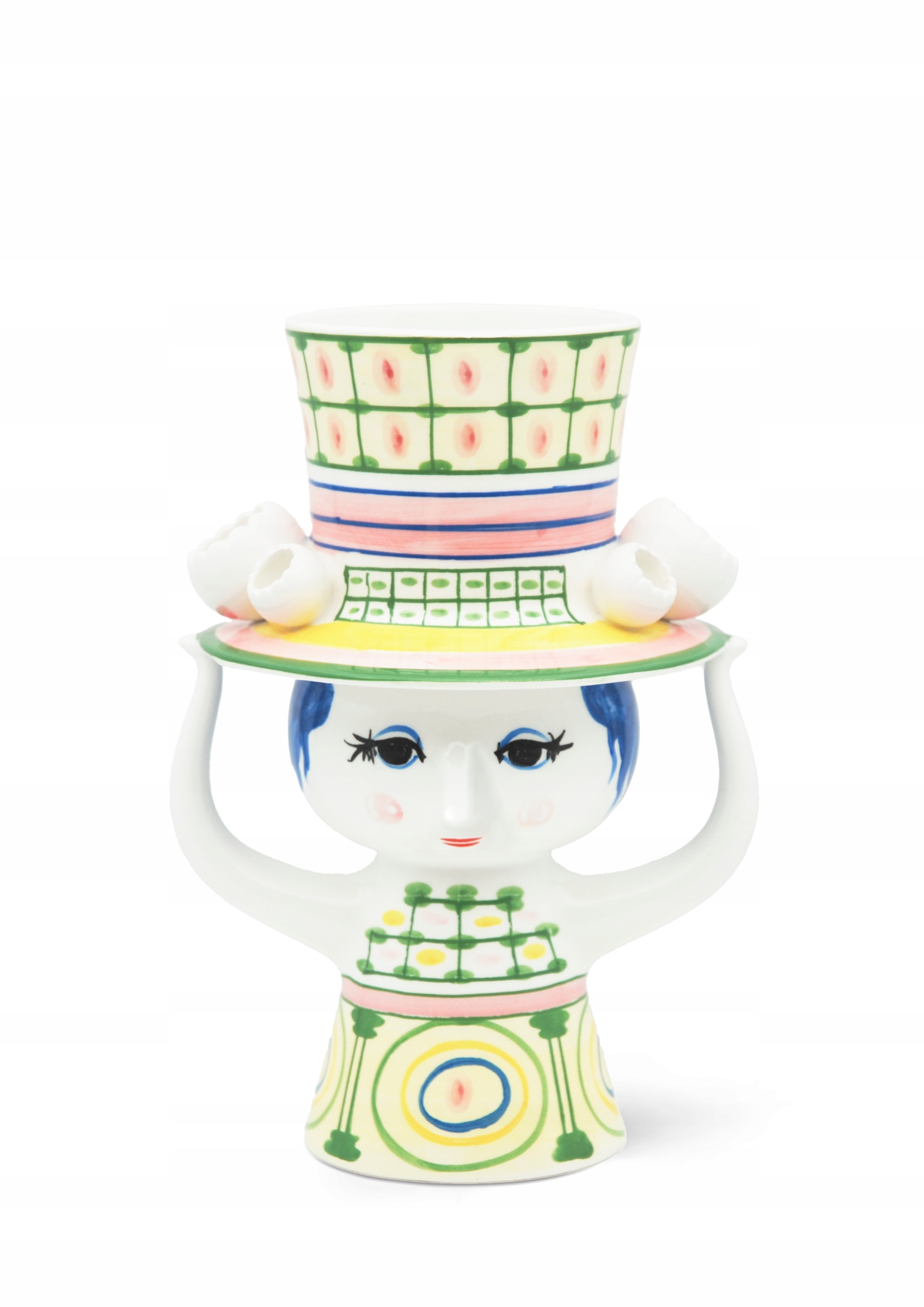 Bjørn Wiinblad Lady With Hat Váza na květiny 24,5 cm Zelená