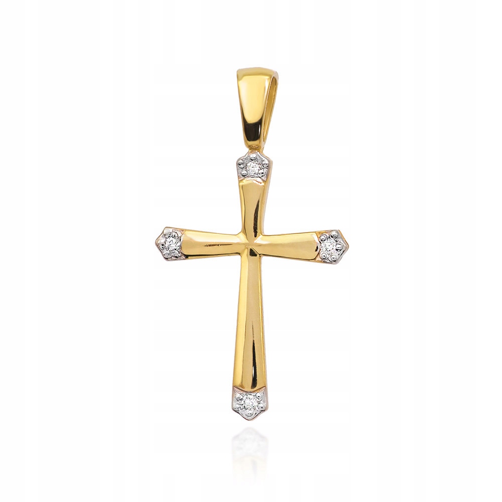 

Złota zawieszka z brylantami krzyżyk 585 diamenty