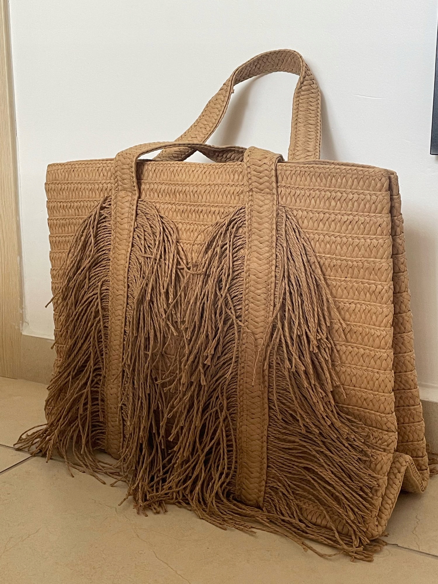 TOREBKA SŁOMKOWA SHOPPER PLAŻOWA BEŻOWA Marka inna