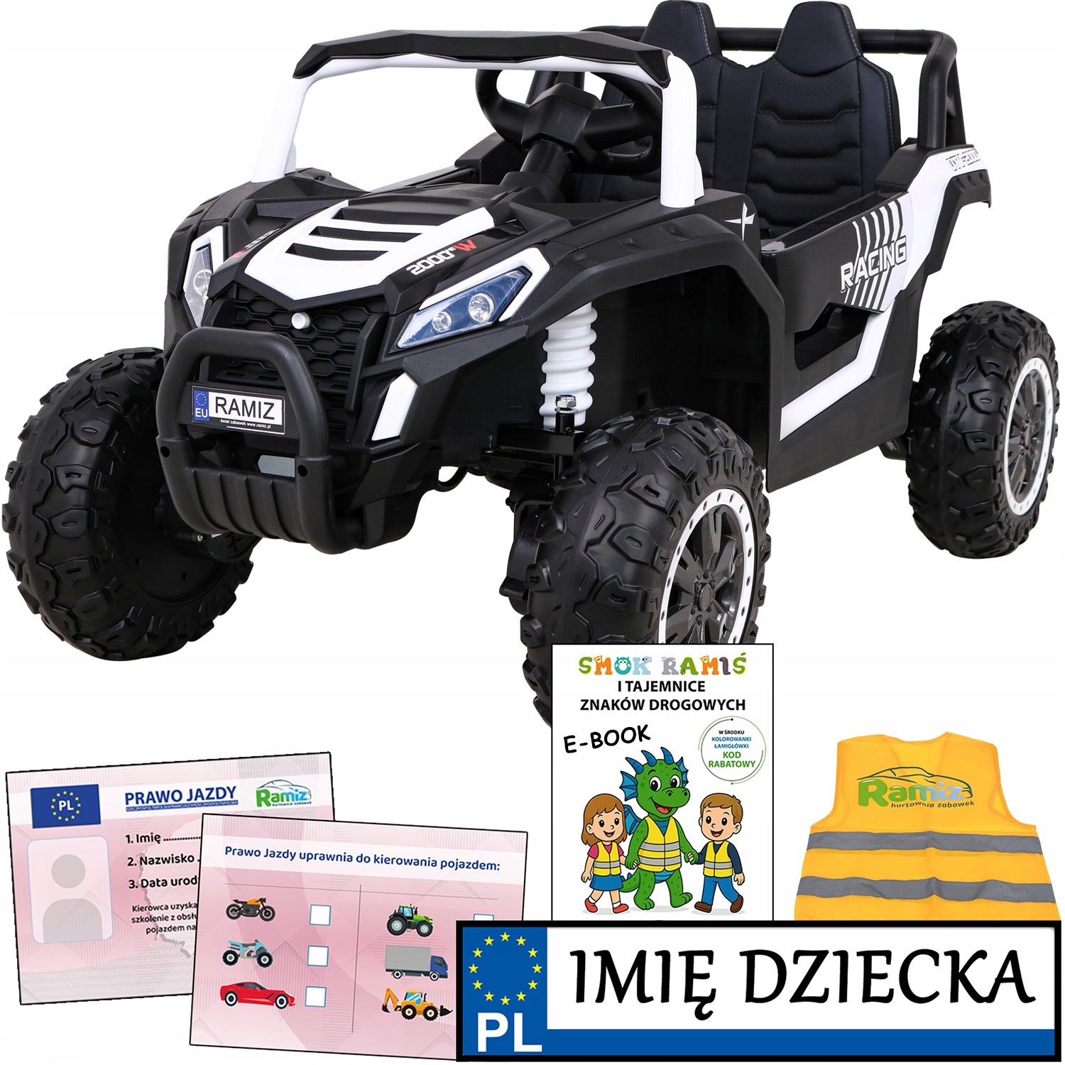 Buggy Utv 2000M Racing 4x4 mocne autko terenowe pilot dla rodzica