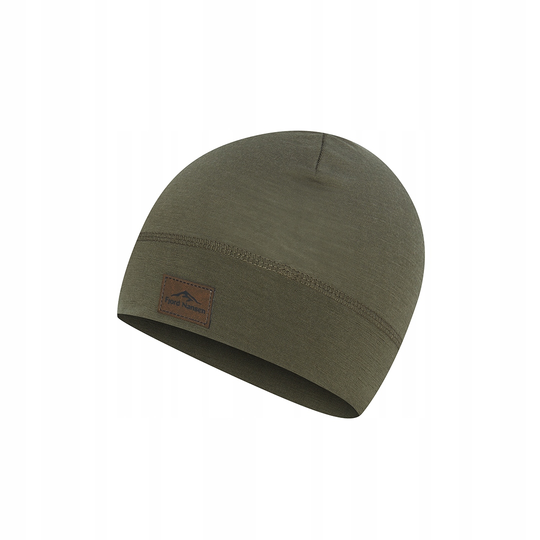 Czapka merino Fjord Nansen Light Merinoull Beanie oliwkowa
