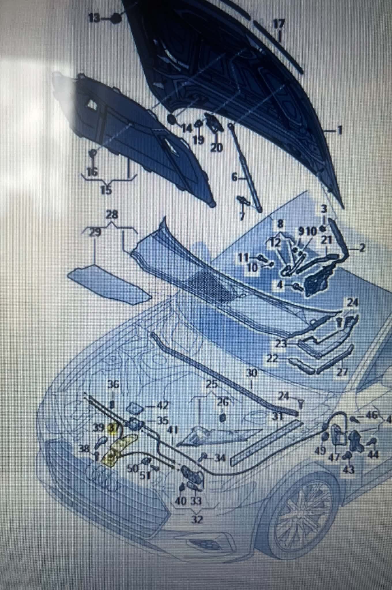 Câble Levier pour l’ouverture du capot AUDI A6 4K C8 4K0823529E OE EU