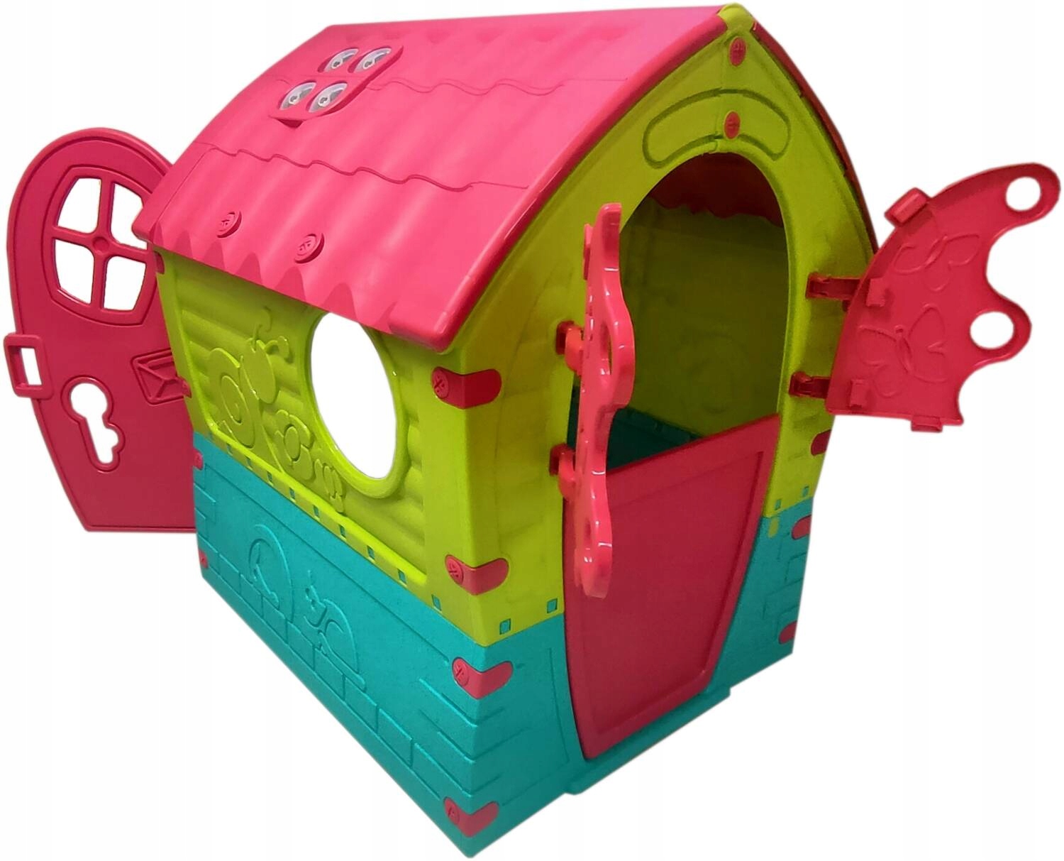 DOMEK OGRODOWY DLA DZIECI Z OKIENNICAMI DUŻY KOLOROWY PalPlay Efekty brak