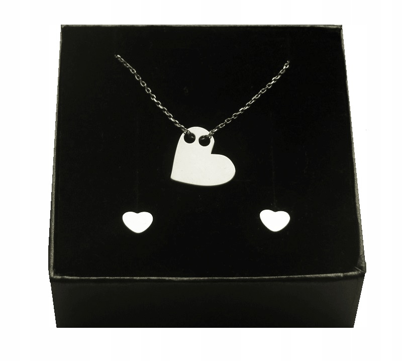 

Komplet Serce Asymetryczne srebro 925