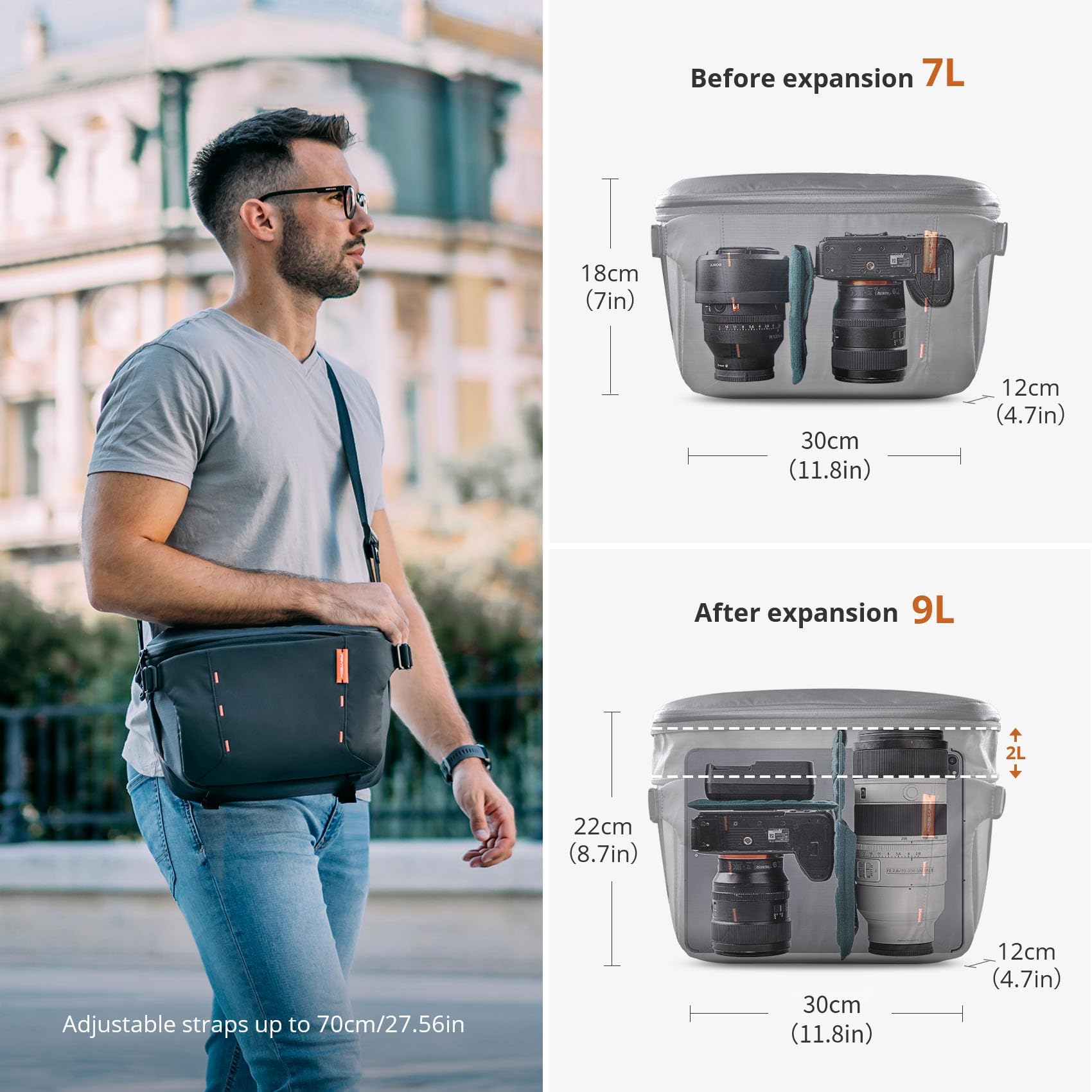 PGYTECH OneMo Torba Na Aparat 7L-9L Wodoodporna Na Ramię Camo — miniatura 3