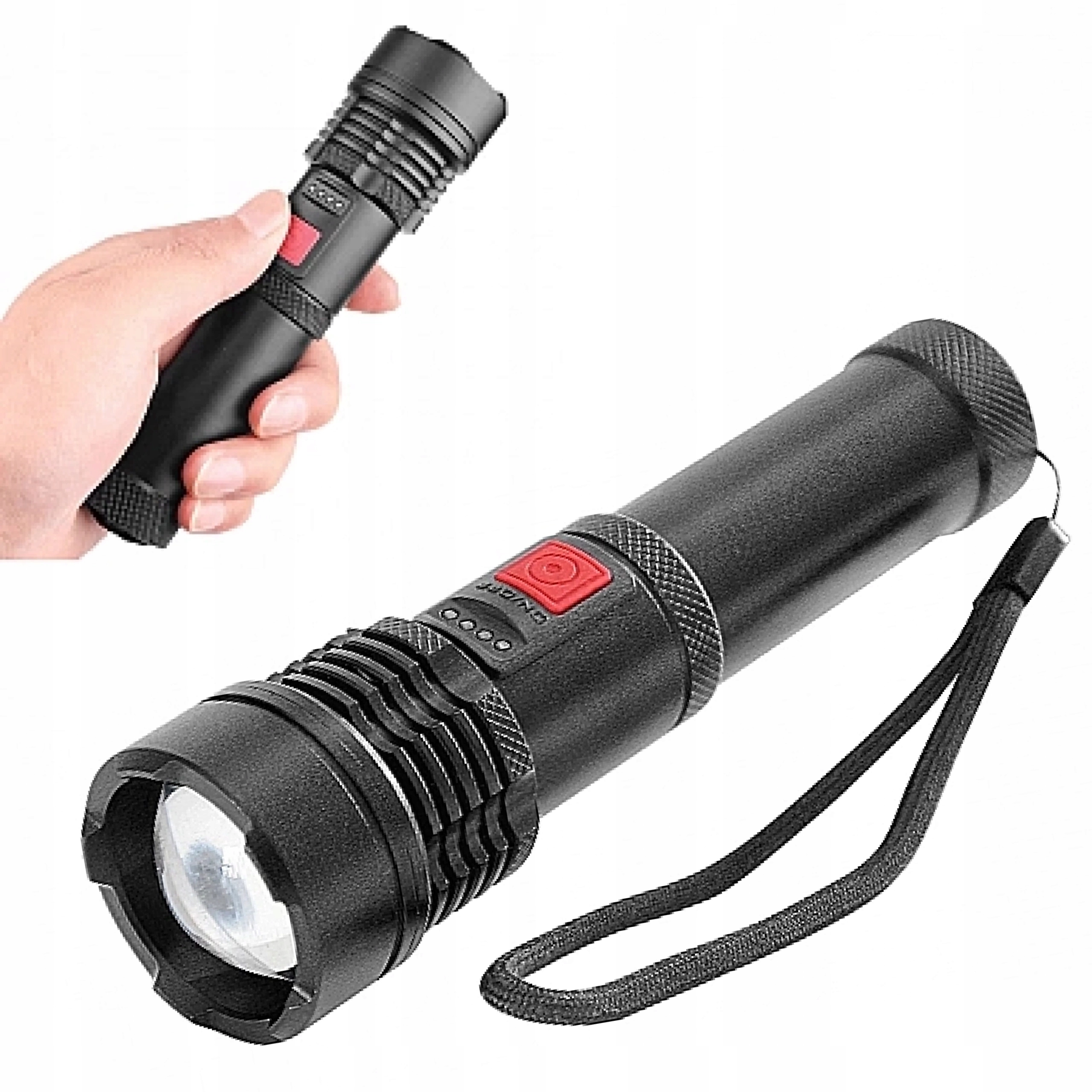 Latarka Led Cob 12W z zoomem i akumulatorem 2200 mAh