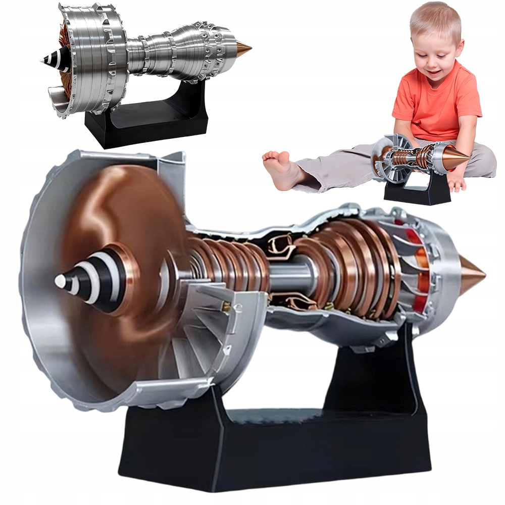 Silnik Odrzutowy Turbowentylatorowy 3d Z Wirującymi Dekoracyjny Model