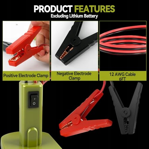Adapter ułatwiający rozruch do samochodu, kompatybilny z akumulatorem Ryobi — miniatura 7