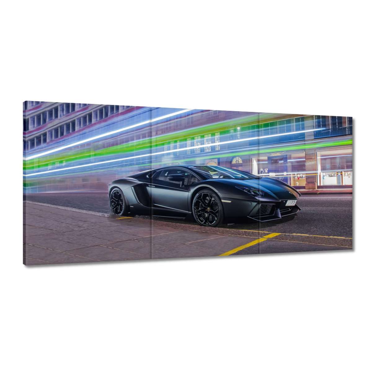 Obrazy 210x100 Rýchle auto uniká v noci