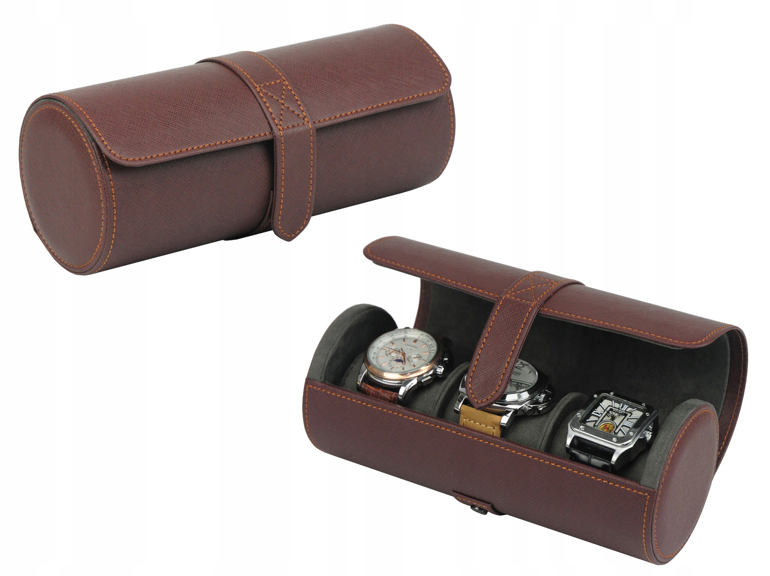 PODRÓŻNE ETUI NA 3 ZEGARKI ROLKA DZIELONA NA 3