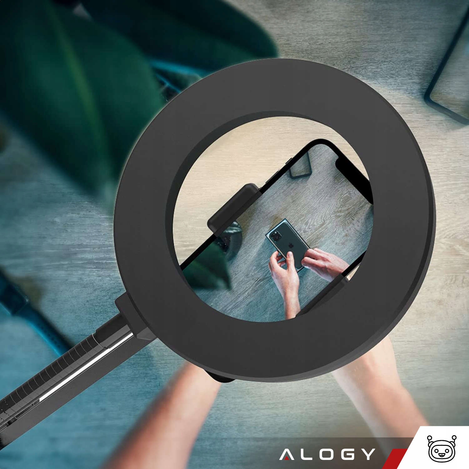 LAMPA LED DO ZDJĘĆ SELFIE STATYW STOJAK RING UCHWYT DO TELEFONU DO BIURKA Moc żarówki/świetlówki 12 W