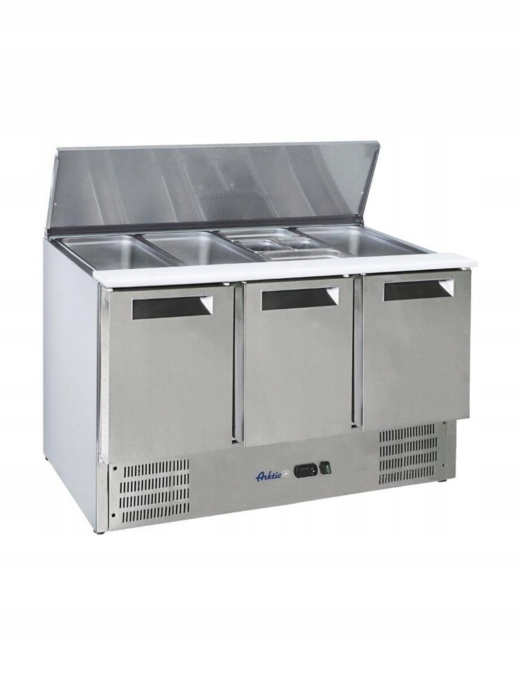 Salátový chladicí stůl Hendi 3-dveřový s víkem 368 l na saláty