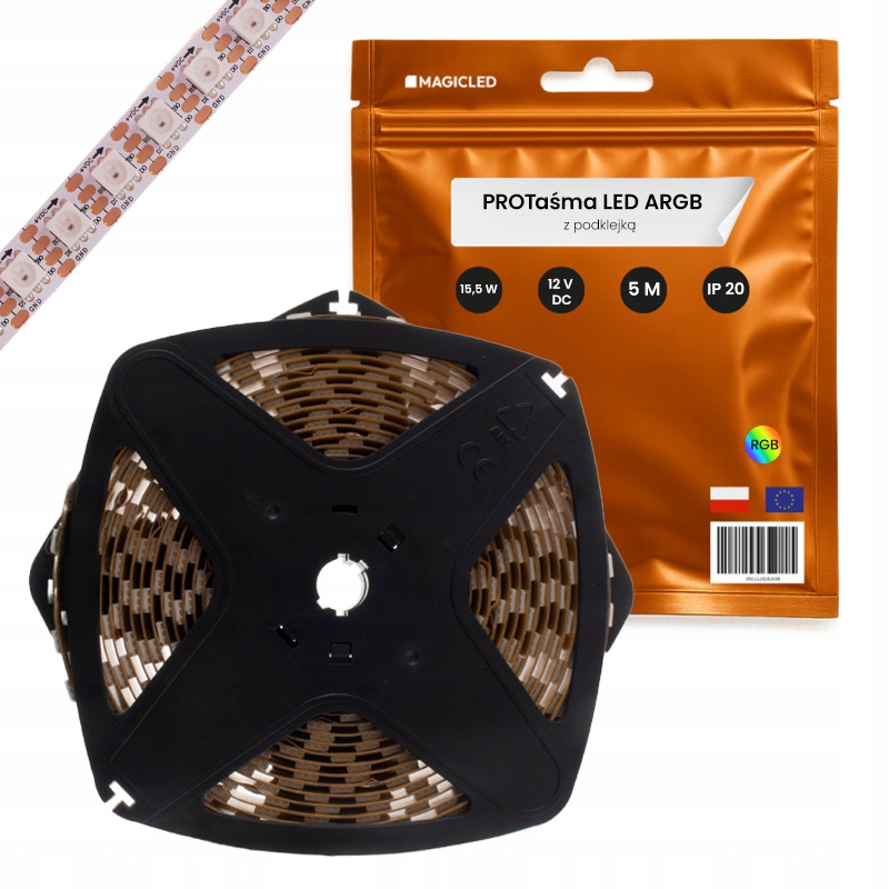 PROPáska Led Argb 100LED/m 5050 IP20 15,5W/m Argb WS2815 5mb Výroba Pl