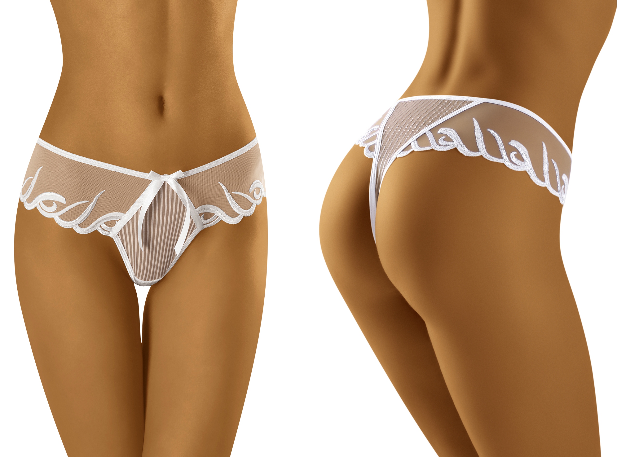 

Wol-Bar Makumba biały L Majtki szorto-stringi