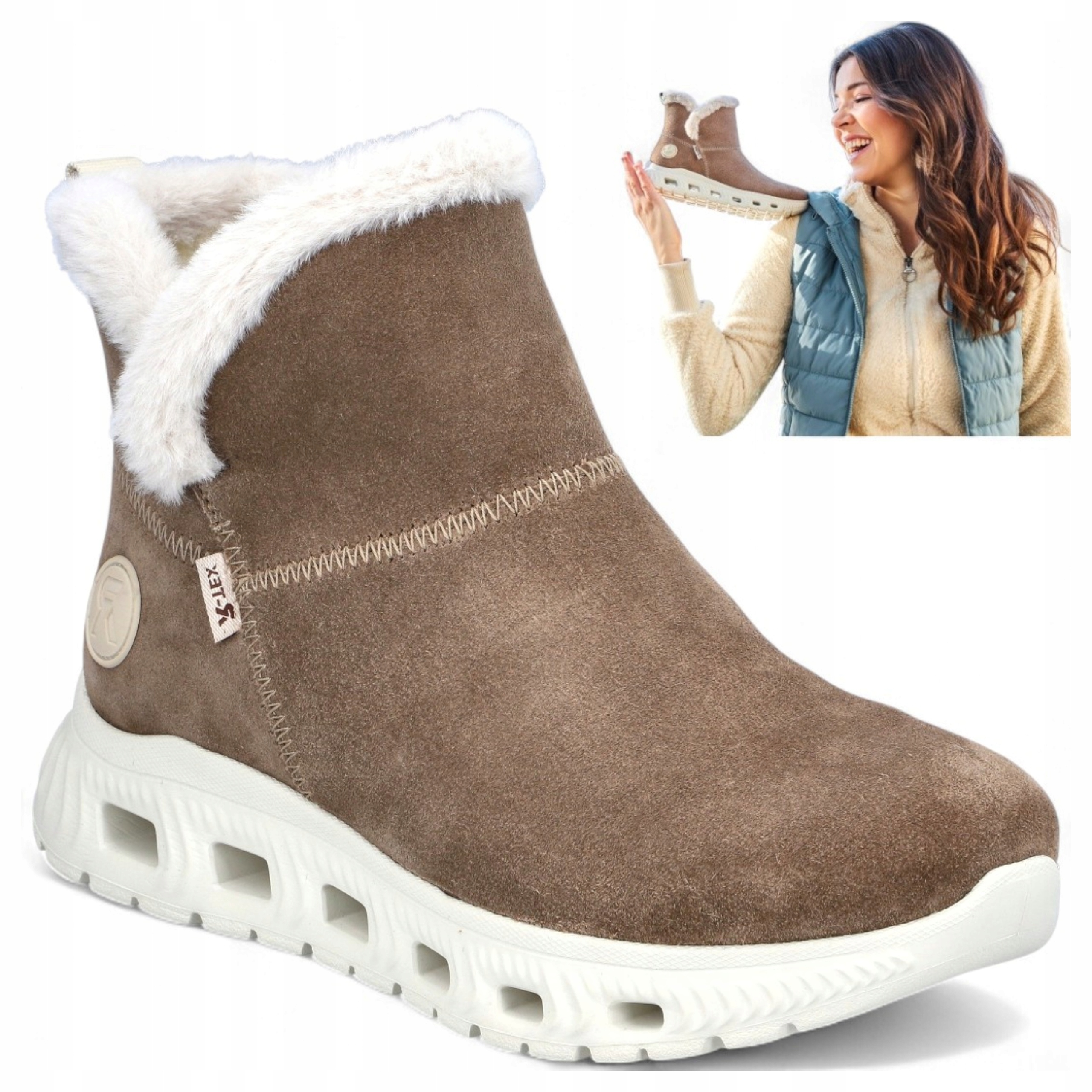 Rieker 40 Dámské Kotníkové Boty Přírodní Kůže, teplé boty na platformě