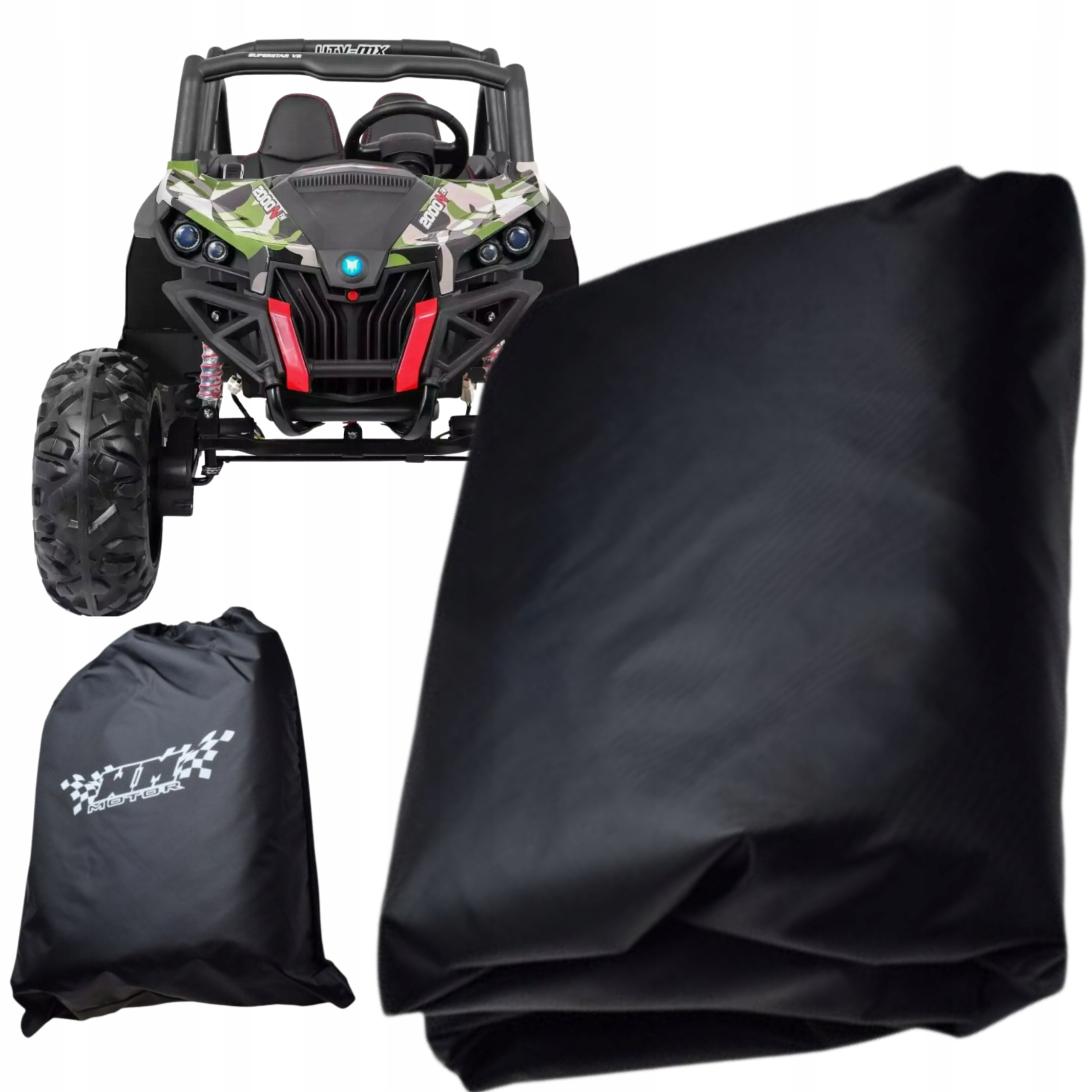 Pouzdro Na Plachtu Utv Atv Quad Černé 200x95x106cm 190T Vodotěsné
