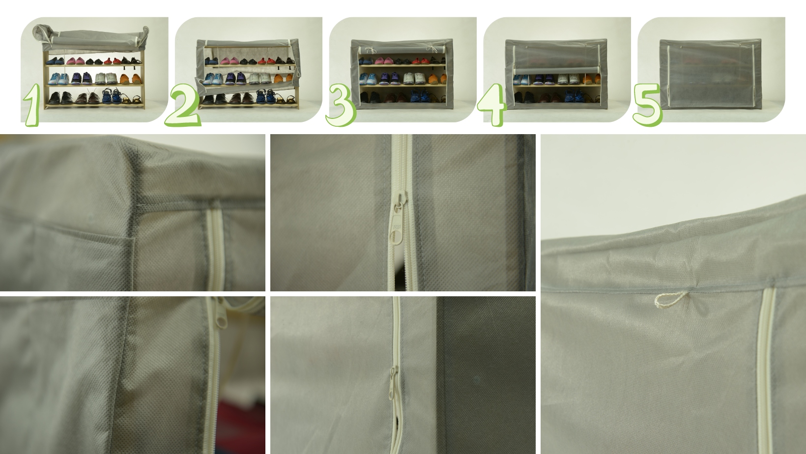 Ochraniacz pokrowiec na regał /wys.27-45 cm/ Czarn Materiał inny