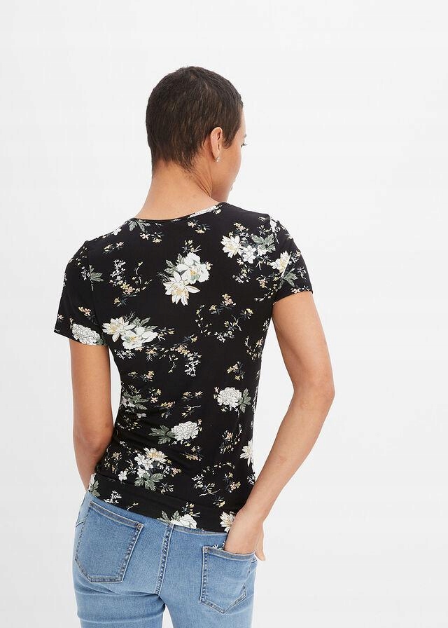 BLUZKA ZE ŚCIĄGACZEM KWIATY__48/50 Marka Bonprix