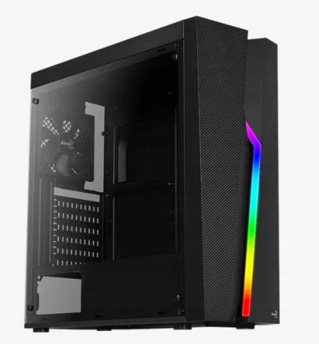 Aerocool Bolt, skrinka Atx, Rgb Led, ventilátor, čierna Bolt-A-BK-v1