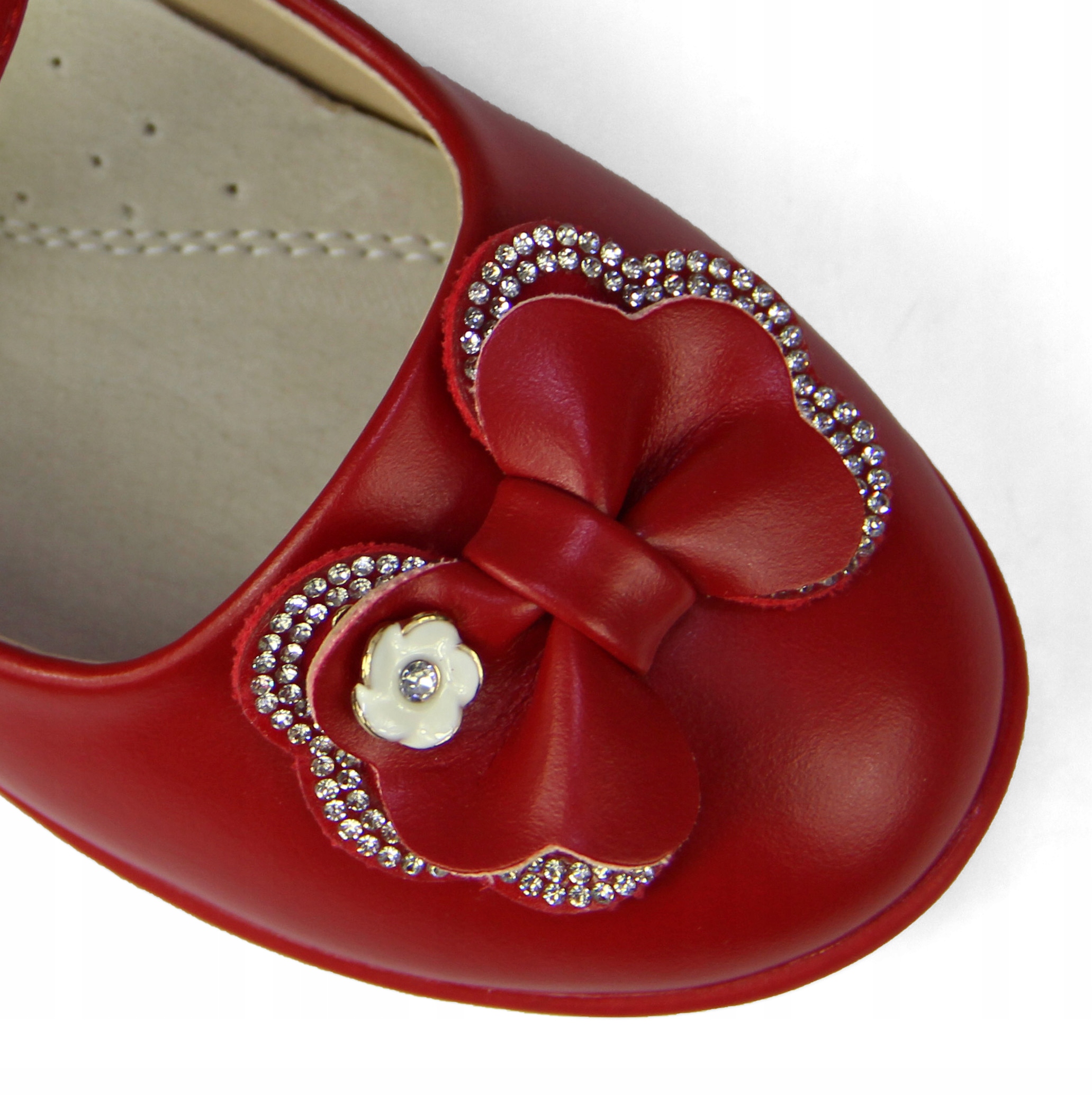 Balerinki pantofelki wizytowe r.26/15,7cm półbuty Kolor czerwony