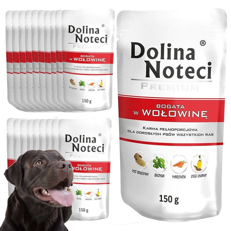 Levně Dolina Noteci Premium Vlhké Krmivo pro psy 20x150 g Bohaté na hovězí maso