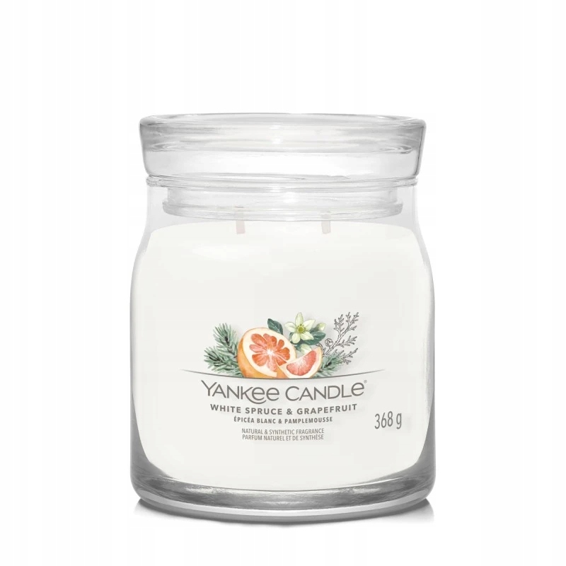 Yankee Candle Signature střední svíčka White Spruce & Grapefruit