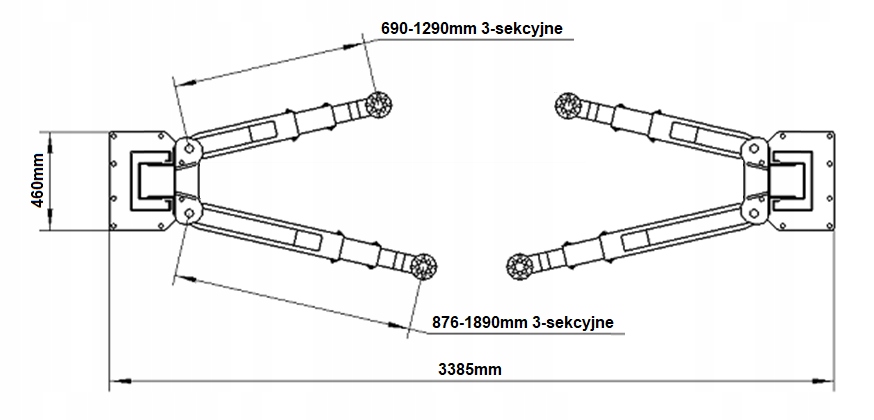 TECHWAR PODNOŚNIK DWUKOLUMNOWY AUTOMAT WYSOKI 4,5M TQ0003 Marka Twin Busch