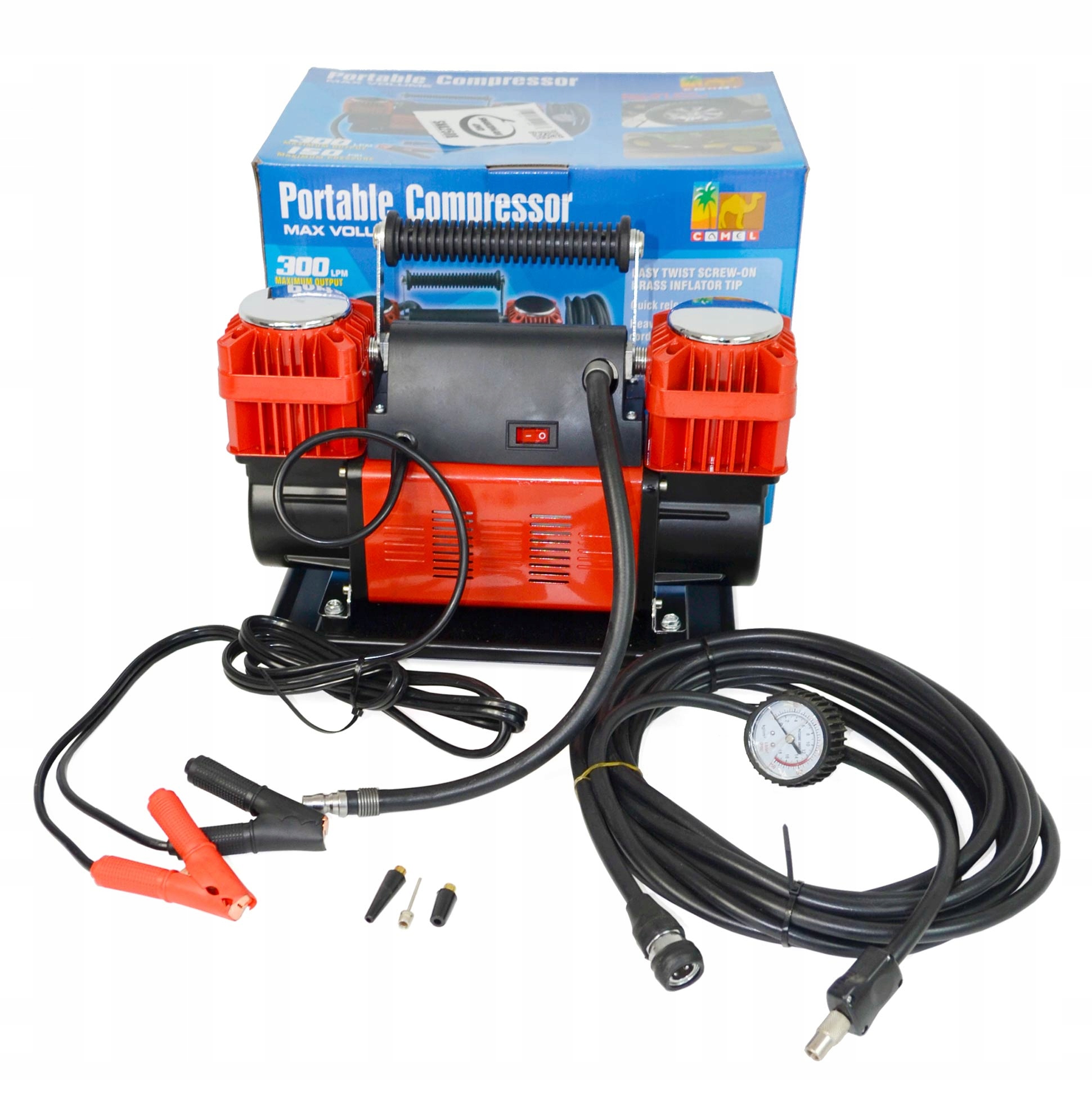Kompresor Off-Road 12V 300 l/min 150 Psi Dvojpiestová hadica 7 m Snakeman 4WD