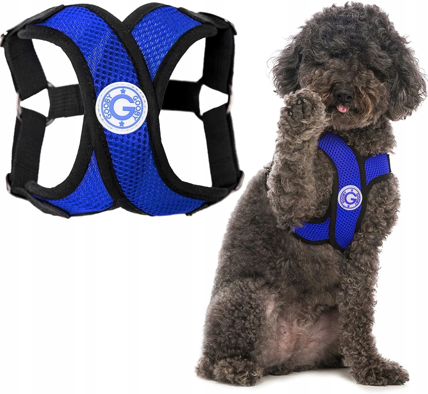 Levně Gooby Comfort X Step-in – beztlakový postroj pro malé psy, velikost XL, modrý