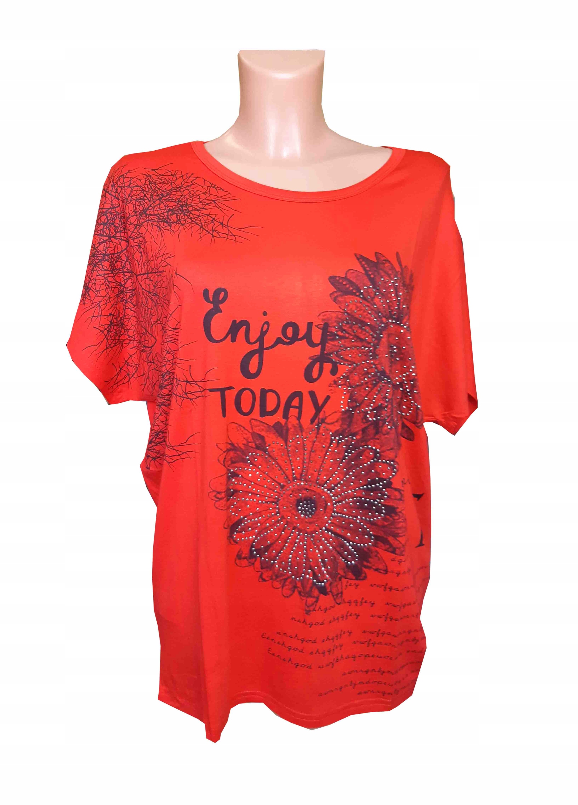 

Bluzka Koszulka T-shirt kwiaty cyrkonie XL/XXL