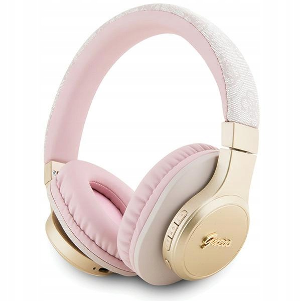 Sluchátka přes uši Bluetooth Guess 4G Script růžová