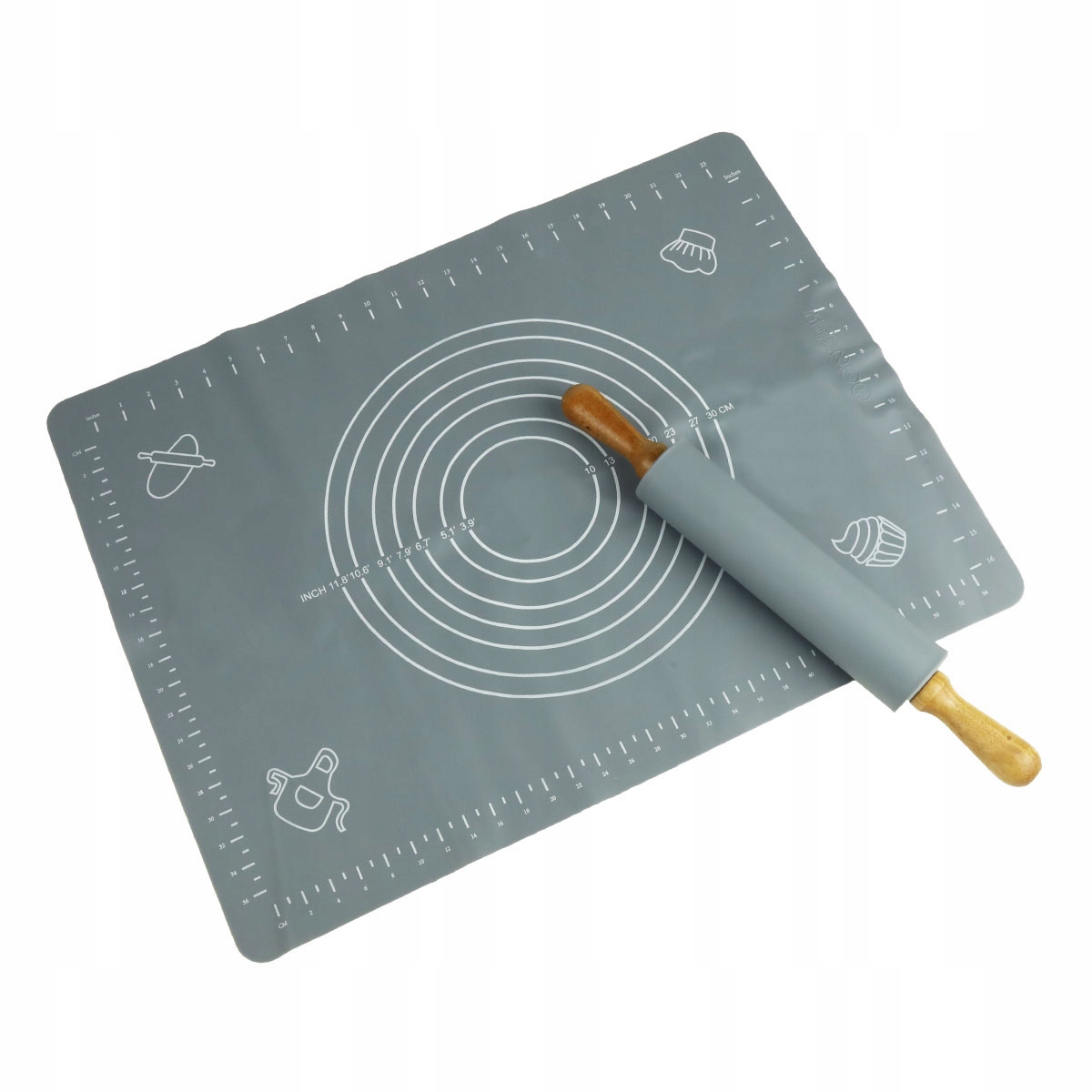 

Zestaw Stolnica Mata Silikonowa Wałek Do Ciasta